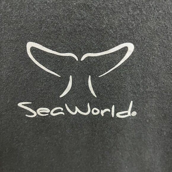 SeaWorld Whale Tail Y2K Black T-Shirt Medium Tee - Picture 13 of 14